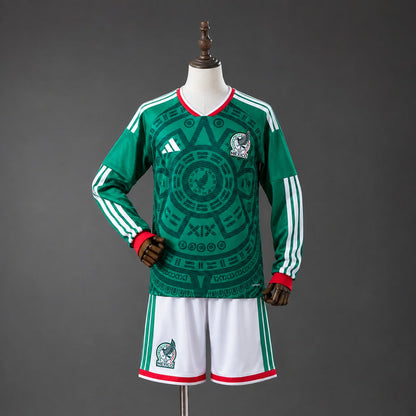 Equipación para Niños México 2026 Local Manga Larga - Vista frontal