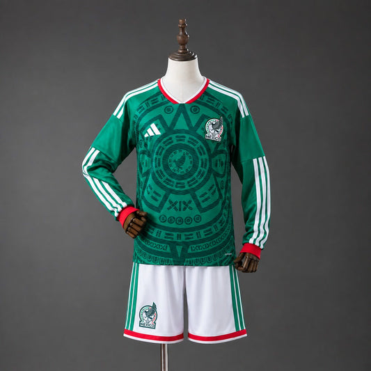 Equipación para Niños México 2026 Local Manga Larga - Vista frontal